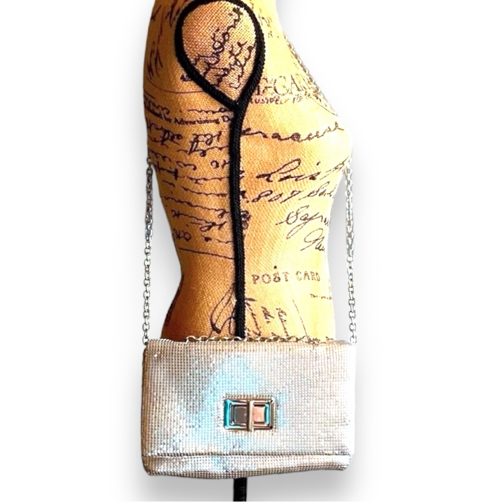 FOREVER 21 Silver Evening Clutch with chain strap